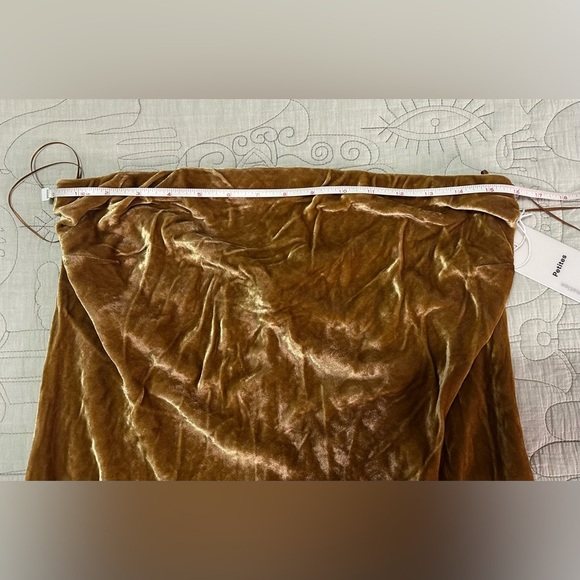 NEW Reformation Sylvania Velvet Dress Sz XL Petite Gold - Picture 4 of 6